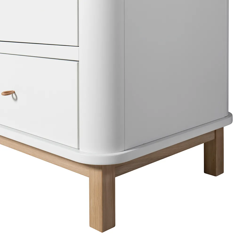 Oliver Furniture Wood Kleiderschrank 3-Türig Weiß/Eiche
