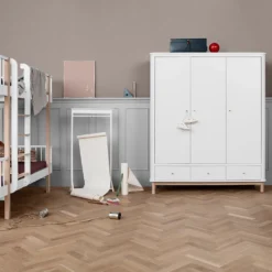 Oliver Furniture Wood Kleiderschrank 3-Türig Weiß/Eiche