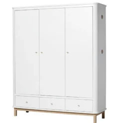 Oliver Furniture Wood Kleiderschrank 3-Türig Weiß/Eiche