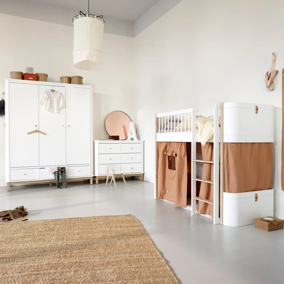 Oliver Furniture Wood Kleiderschrank 3-Türig Weiß/Eiche
