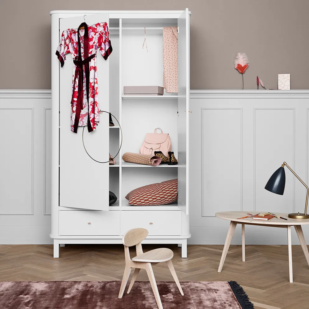 Oliver Furniture Wood Kleiderschrank 2-Türig Weiß