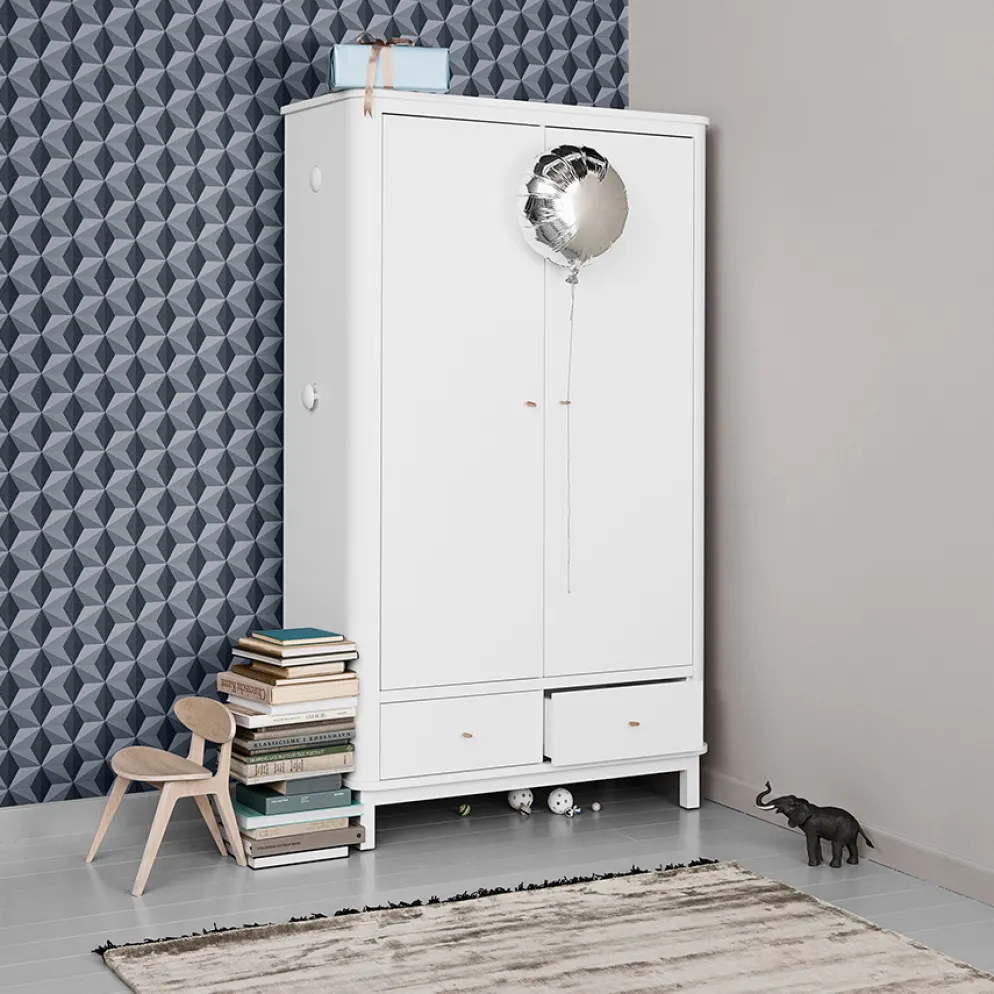 Oliver Furniture Wood Kleiderschrank 2-Türig Weiß