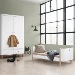 Oliver Furniture Wood Kleiderschrank 2-Türig Weiß/Eiche