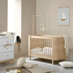 Oliver Furniture Wood Mini+ Baby- und Kinderbett inkl. Umbauset Juniorbett Eiche