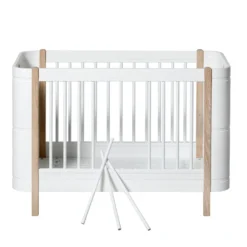 Oliver Furniture Wood Mini+ Babybett Weiß/Eiche exkl. Umbauset Juniorbett