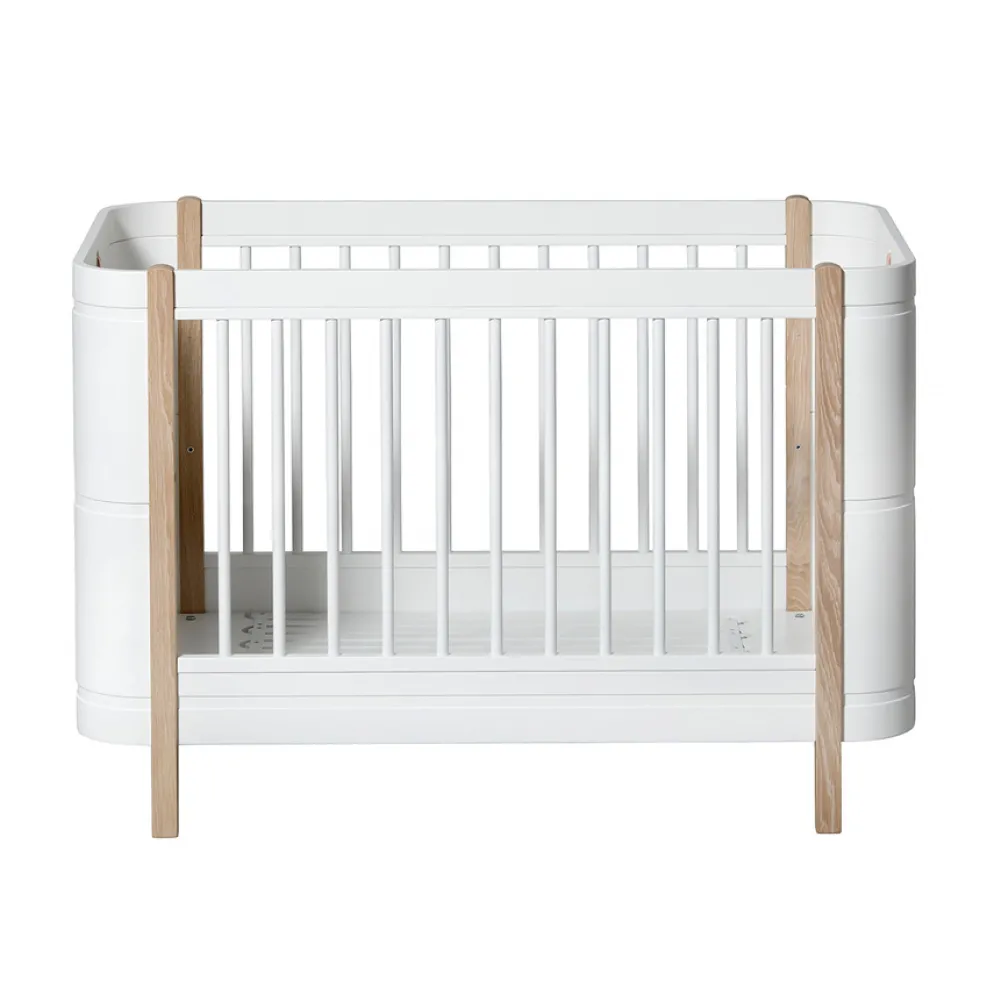 Oliver Furniture Wood Mini+ Babybett Weiß/Eiche exkl. Umbauset Juniorbett