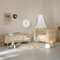 Oliver Furniture Wood Mini+ Geschwisterset Ergänzung f. Wood Mini+ Babybett inkl. Umbauset Juniorbett Eiche