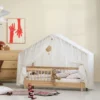 Oliver Furniture Wood Mini+ Hausbett-Zelt transparent weiß