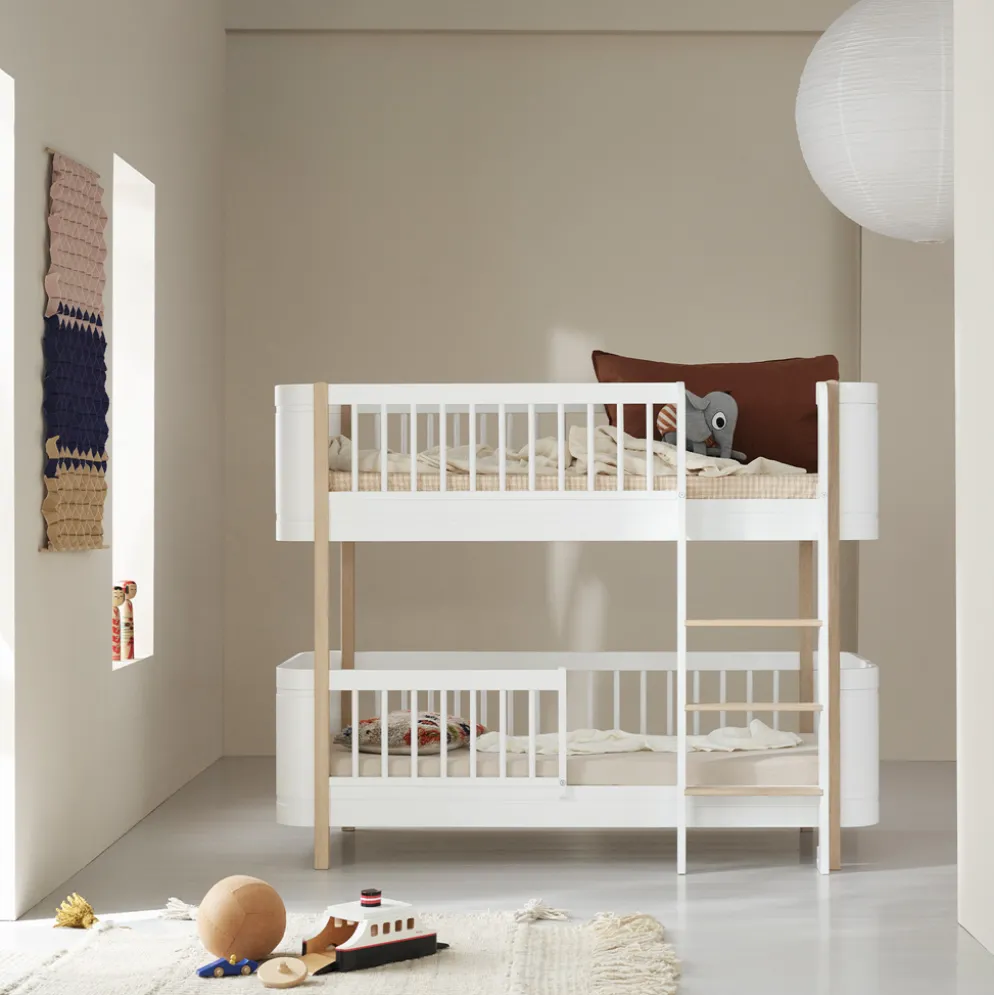 Oliver Furniture Wood Mini+ halbhohes Etagenbett Weiß/Eiche