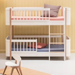 Oliver Furniture Wood Mini+ halbhohes Etagenbett Weiß/Eiche
