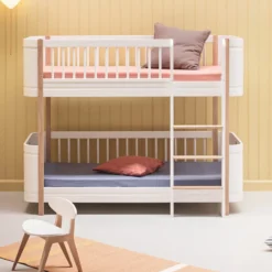 Oliver Furniture Wood Mini+ halbhohes Etagenbett Weiß/Eiche