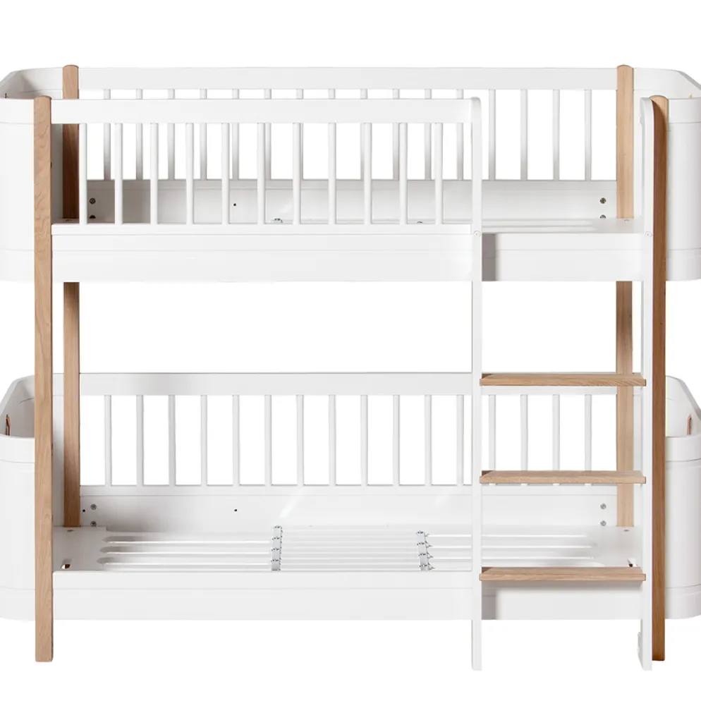 Oliver Furniture Wood Mini+ halbhohes Etagenbett Weiß/Eiche