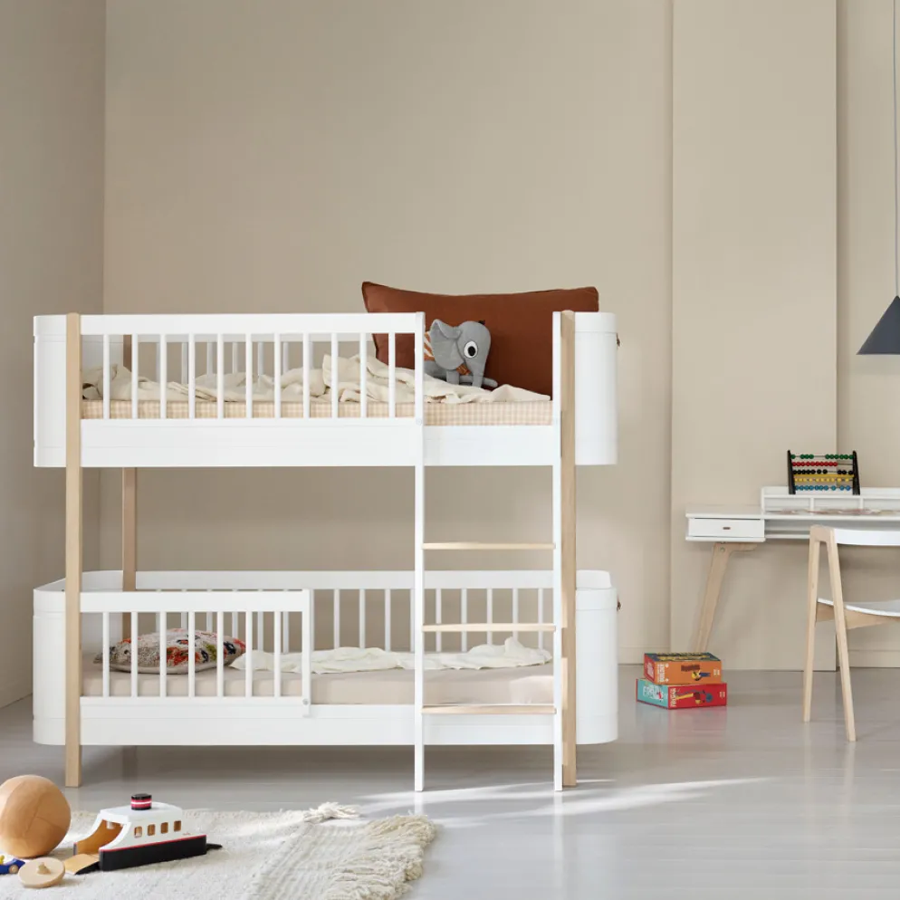 Oliver Furniture Wood Mini+ halbhohes Etagenbett Weiß/Eiche