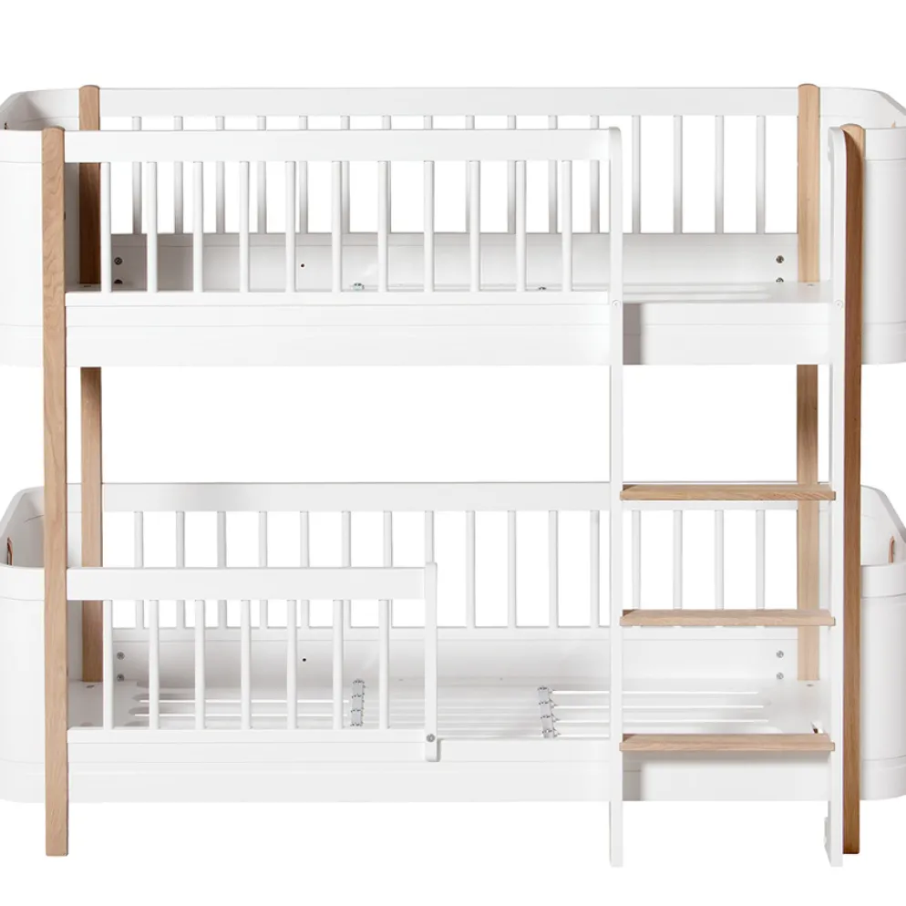 Oliver Furniture Wood Mini+ halbhohes Etagenbett Weiß/Eiche