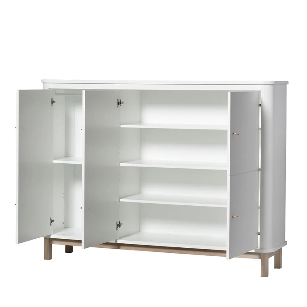 Oliver Furniture Wood Multi-Schrank 3-Türig Weiß/Eiche