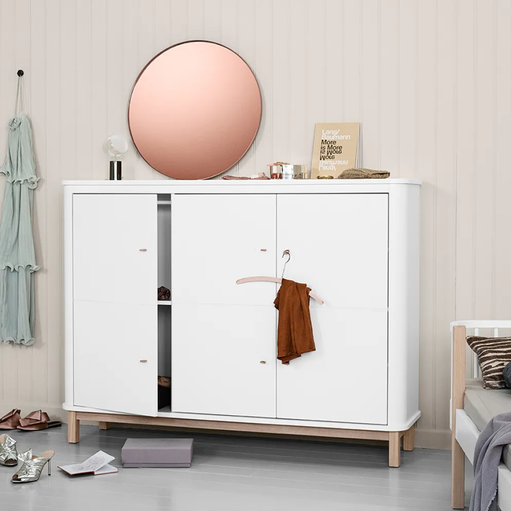 Oliver Furniture Wood Multi-Schrank 3-Türig Weiß/Eiche