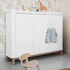 Oliver Furniture Wood Multi-Schrank 3-Türig Weiß/Eiche