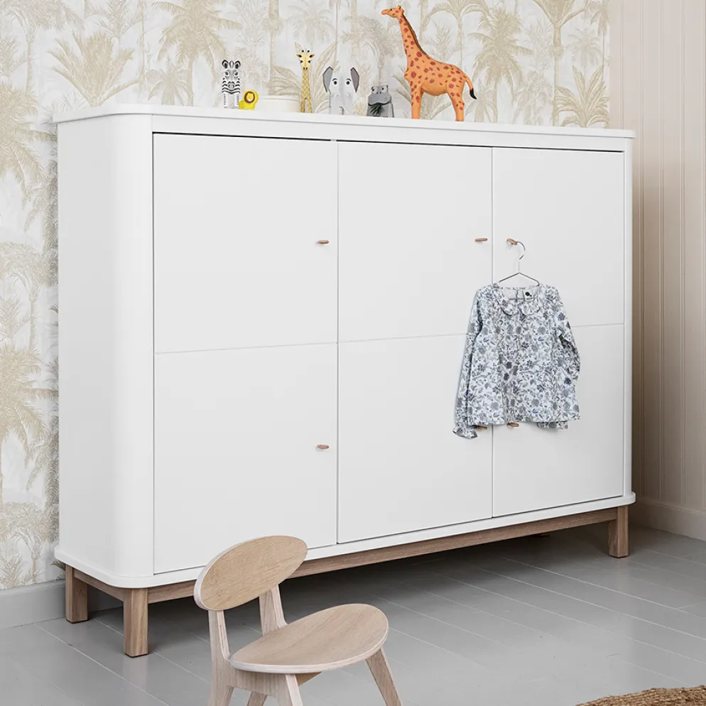 Oliver Furniture Wood Multi-Schrank 3-Türig Weiß/Eiche