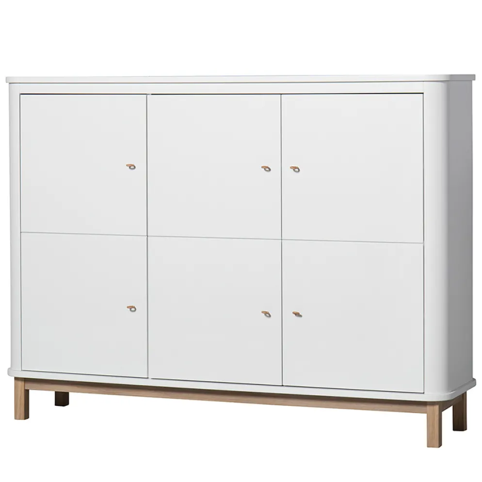 Oliver Furniture Wood Multi-Schrank 3-Türig Weiß/Eiche