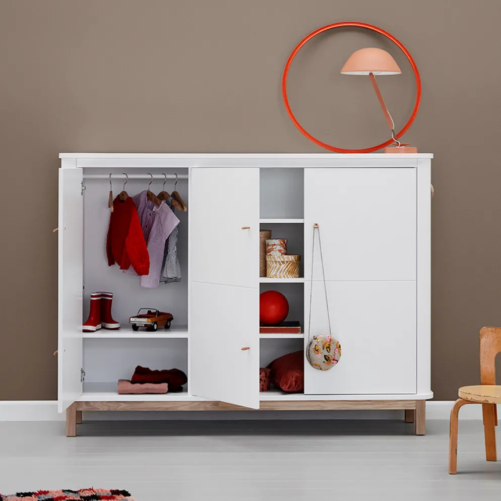 Oliver Furniture Wood Multi-Schrank 3-Türig Weiß/Eiche