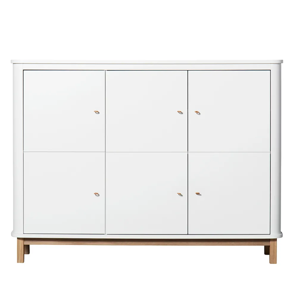 Oliver Furniture Wood Multi-Schrank 3-Türig Weiß/Eiche