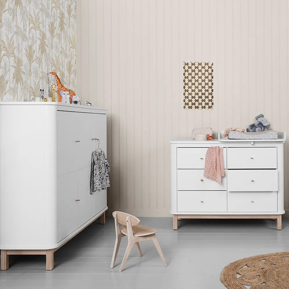 Oliver Furniture Wood Multi-Schrank 3-Türig Weiß/Eiche