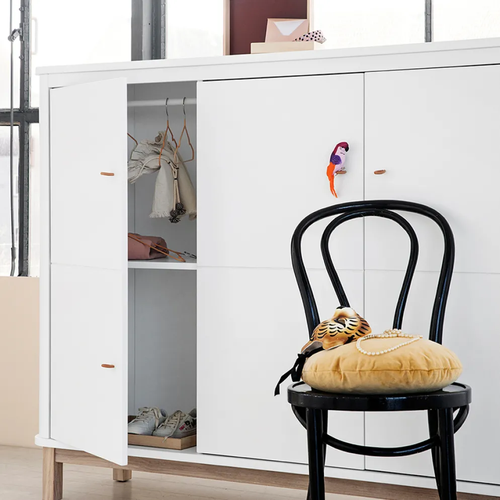 Oliver Furniture Wood Multi-Schrank 3-Türig Weiß/Eiche
