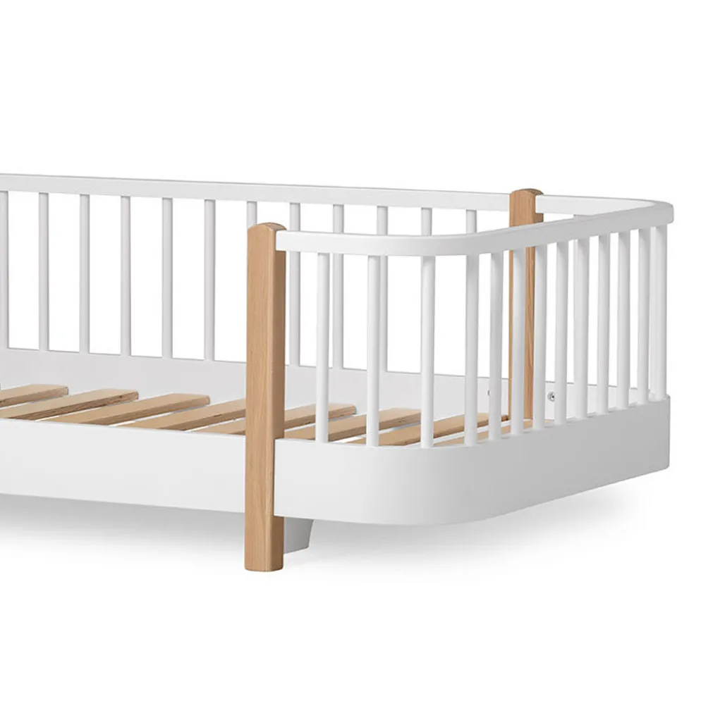 Oliver Furniture Wood Original Bodenbett 90x200 cm weiß/Eiche