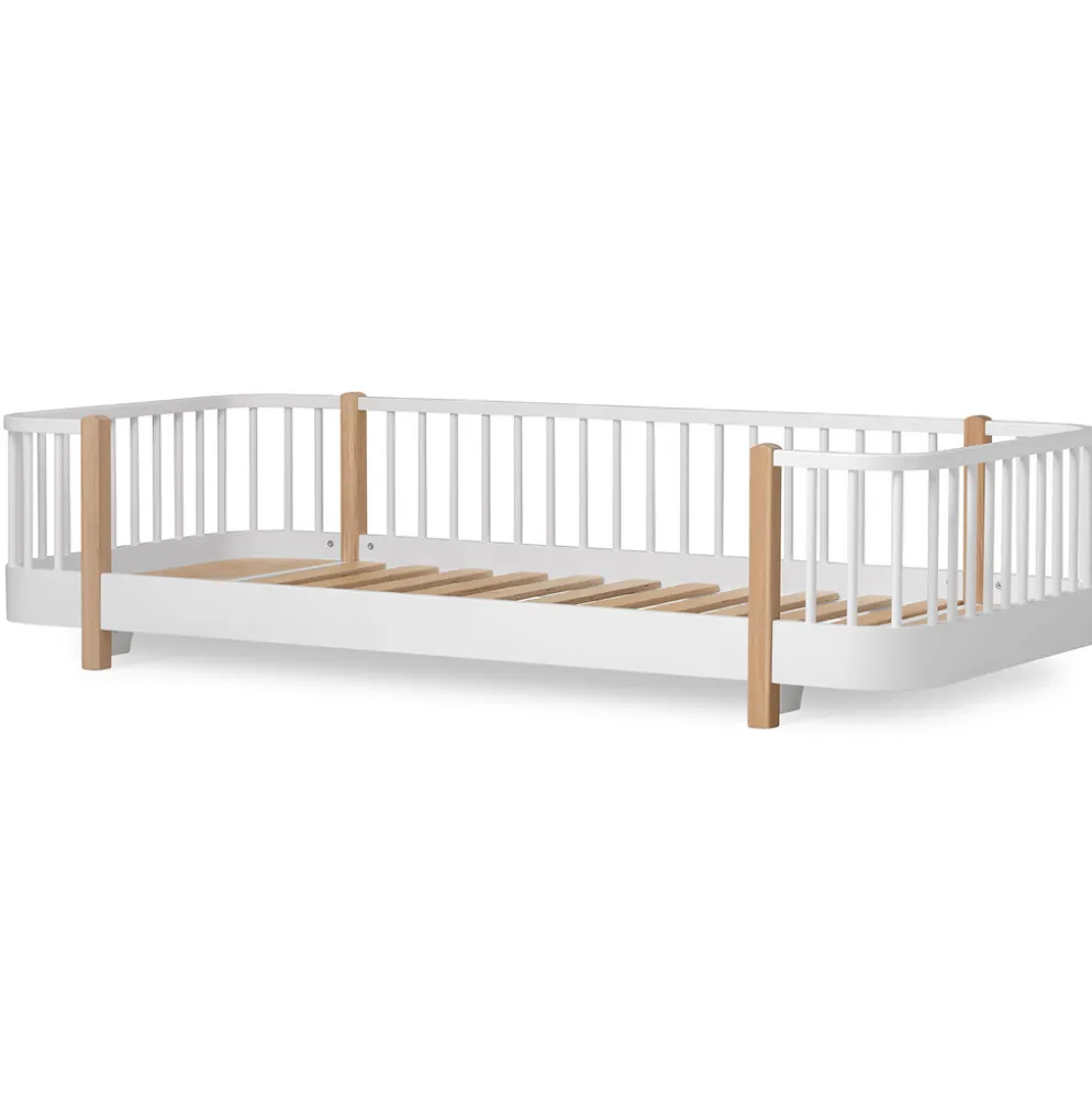 Oliver Furniture Wood Original Bodenbett 90x200 cm weiß/Eiche