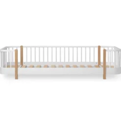 Oliver Furniture Wood Original Bodenbett 90x200 cm weiß/Eiche