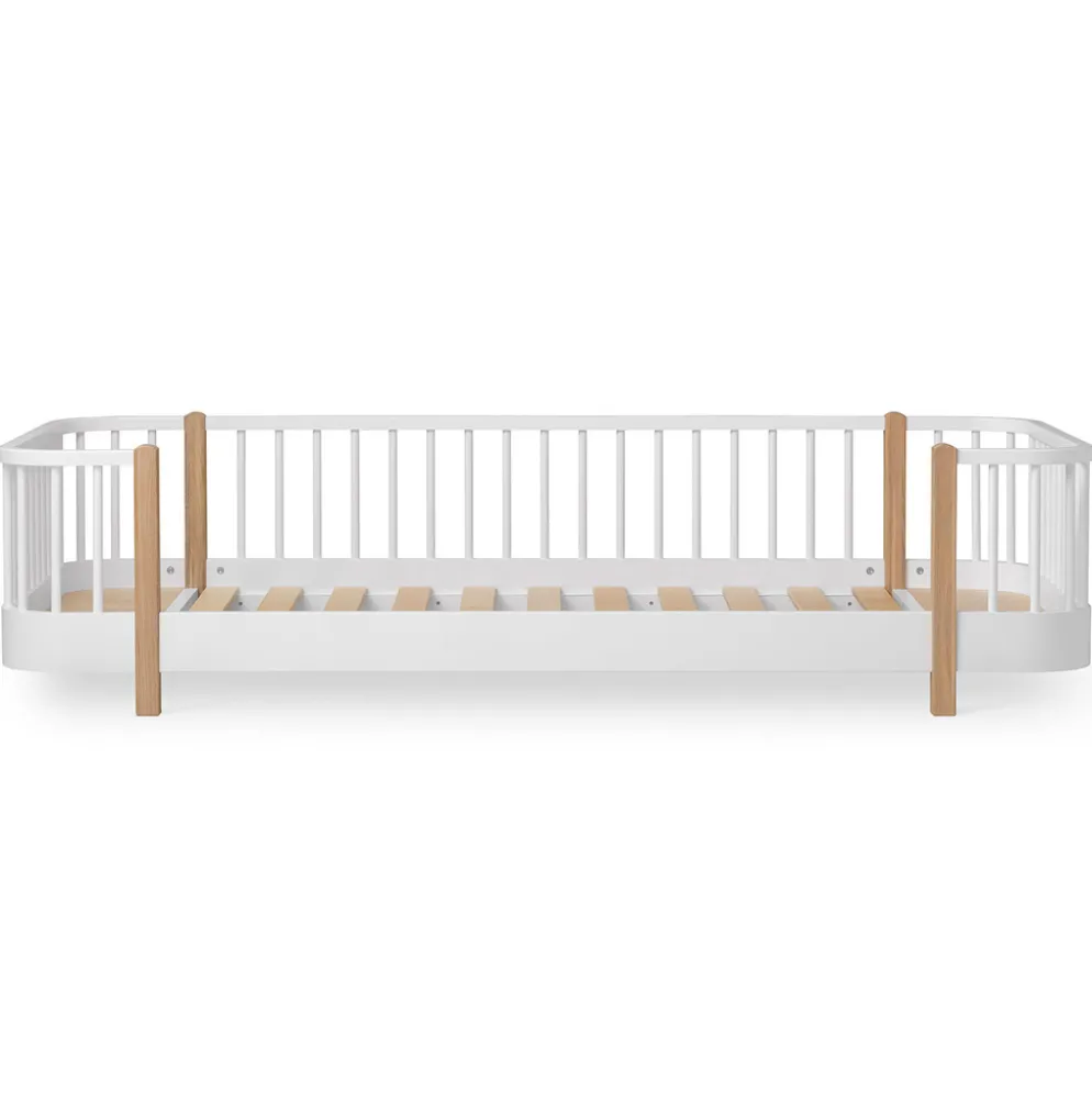 Oliver Furniture Wood Original Bodenbett 90x200 cm weiß/Eiche