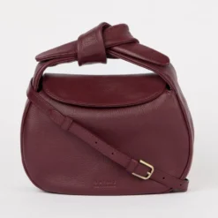 O My Bag Ledertasche COCO CROISSANT Dark Cherry weiches Leder