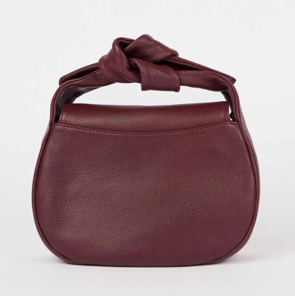 O My Bag Ledertasche COCO CROISSANT Dark Cherry weiches Leder