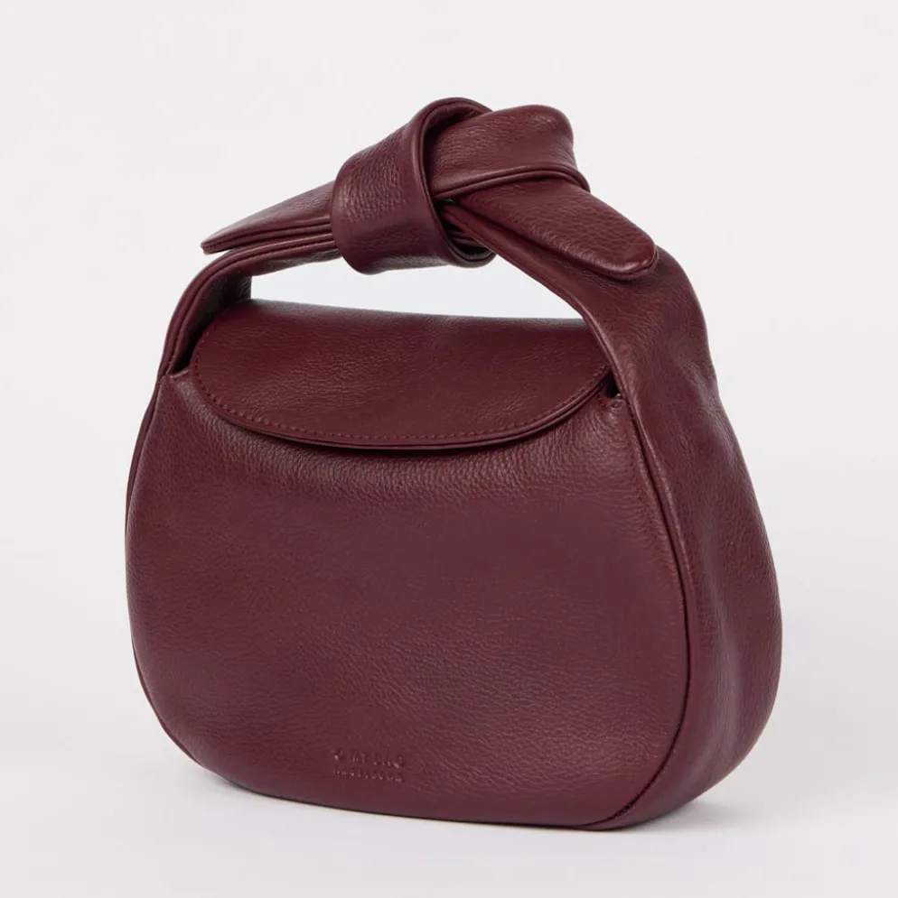 O My Bag Ledertasche COCO CROISSANT Dark Cherry weiches Leder