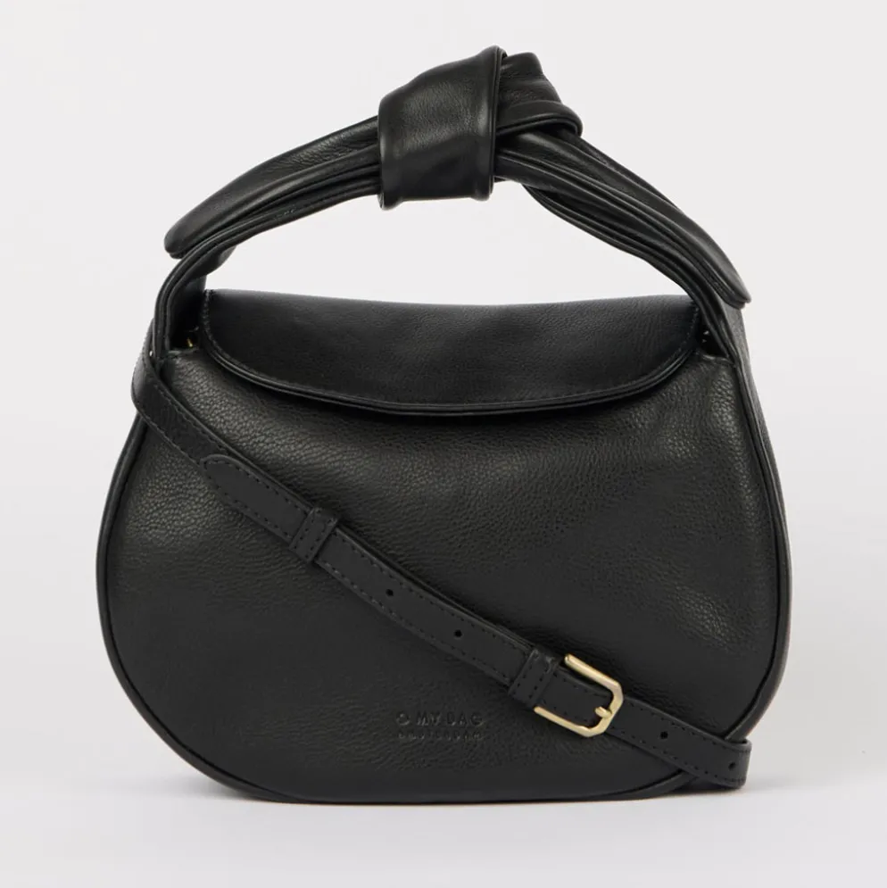 O My Bag Ledertasche COCO CROISSANT Black weiches Leder