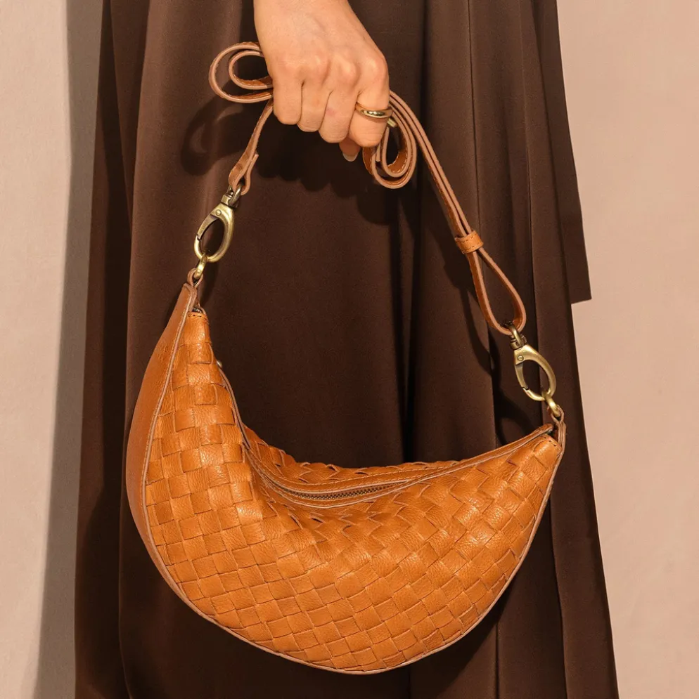 O My Bag Ledertasche Crossbody LEO Wild Oak Woven weiches Leder