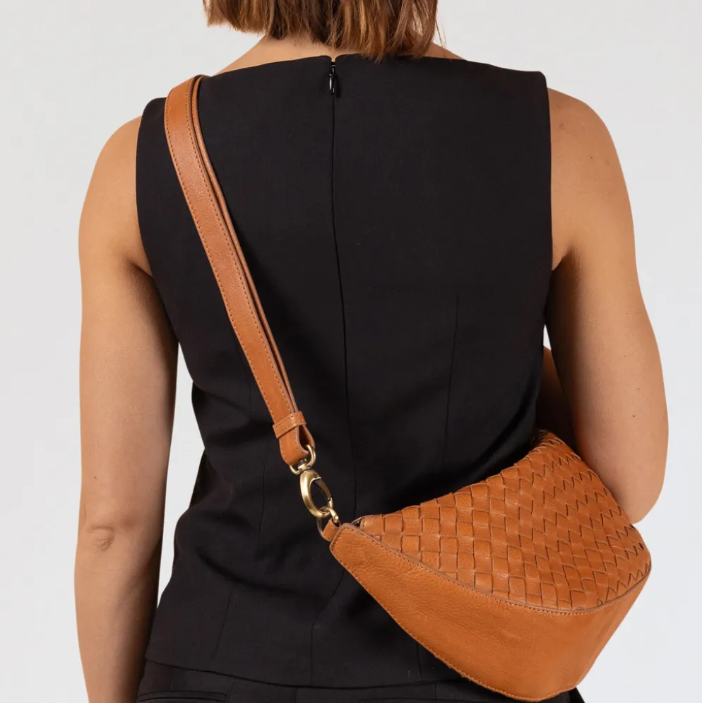 O My Bag Ledertasche Crossbody LEO Wild Oak Woven weiches Leder