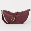 O My Bag Ledertasche Crossbody LEO inkl. gedrehter Gurt Dark Cherry weiches Leder