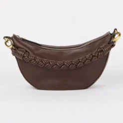 O My Bag Ledertasche Crossbody LEO inkl. gedrehter Gurt Chocolate weiches Leder