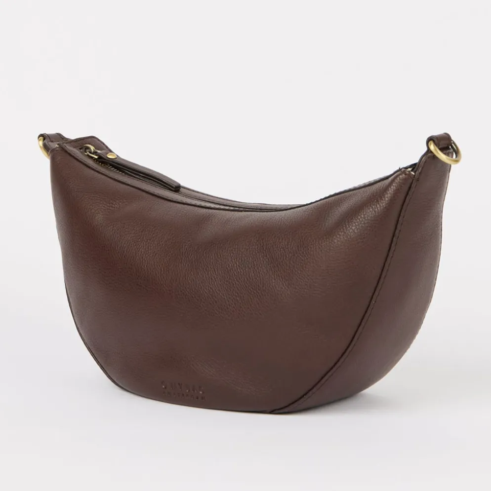O My Bag Ledertasche Crossbody LEO inkl. gedrehter Gurt Chocolate weiches Leder
