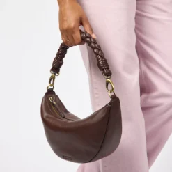 O My Bag Ledertasche Crossbody LEO inkl. gedrehter Gurt Chocolate weiches Leder