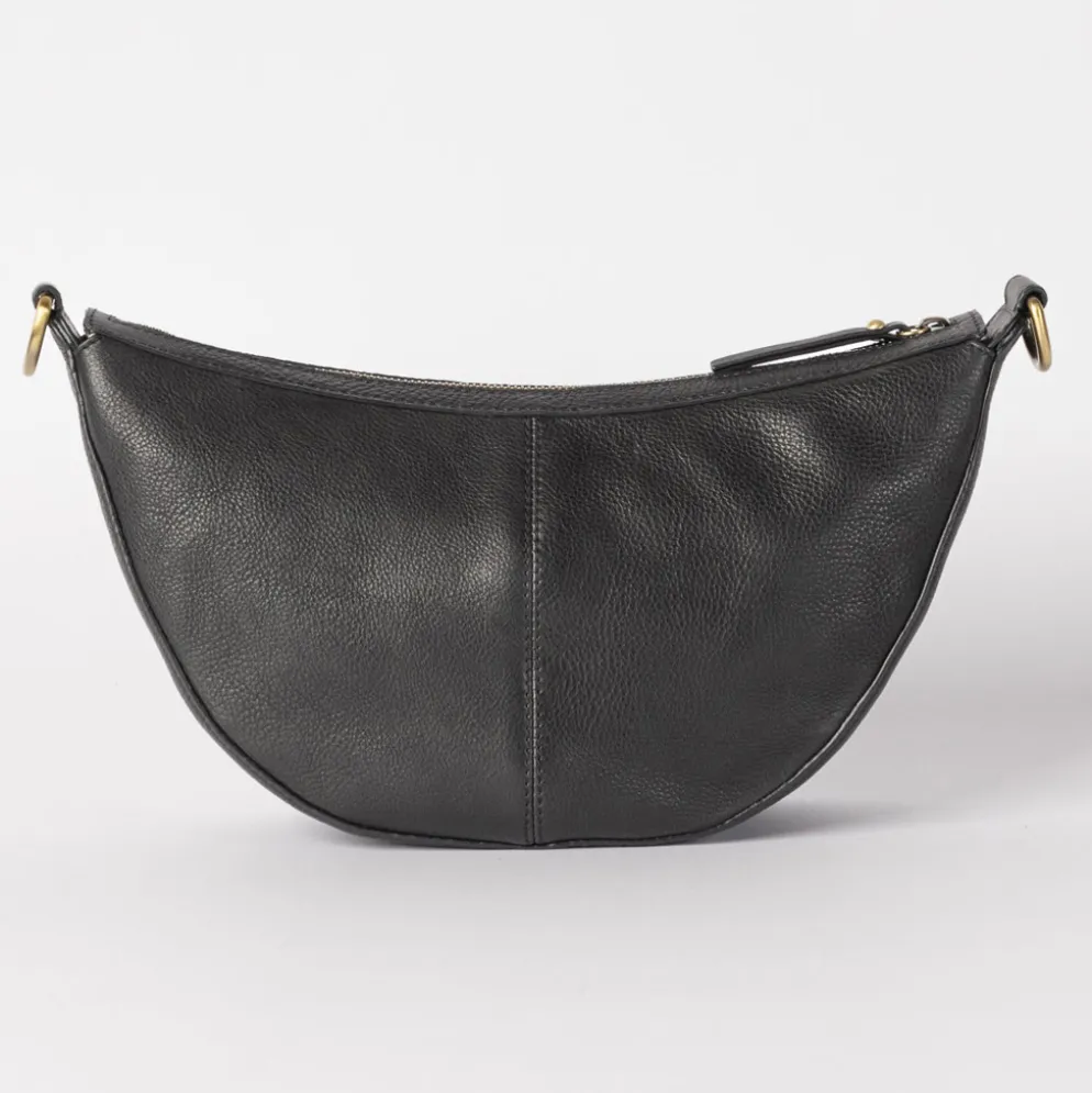 O My Bag Ledertasche Crossbody LEO inkl. gedrehter Gurt Black weiches Leder
