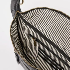 O My Bag Ledertasche Crossbody DREW BUM BAG weiches Leder Black inkl. 2 Taschengurte