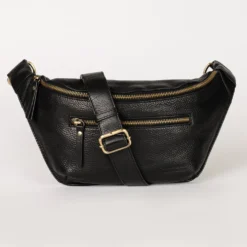 O My Bag Ledertasche Crossbody DREW BUM BAG weiches Leder Black inkl. 2 Taschengurte