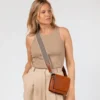 O My Bag Ledertasche Crossbody AUDREY MINI inkl. 2 Taschengurte klassisches Leder Cognac