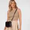 O My Bag Ledertasche Crossbody AUDREY MINI inkl. 2 Taschengurte klassisches Leder Black