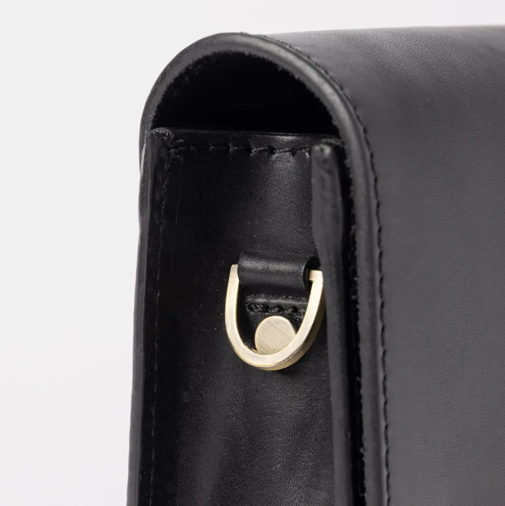 O My Bag Ledertasche Crossbody AUDREY MINI inkl. 2 Taschengurte klassisches Leder Black
