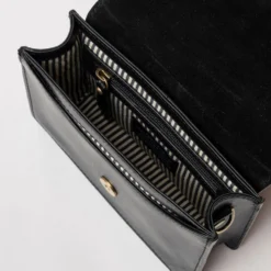 O My Bag Ledertasche Crossbody AUDREY MINI inkl. 2 Taschengurte klassisches Leder Black