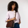 O My Bag Ledertasche JACKIE MIDI inkl. Webgurt Chocolate klassisches Leder