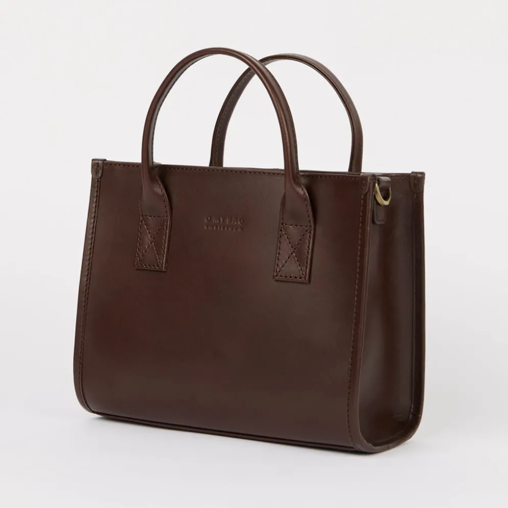 O My Bag Ledertasche JACKIE MIDI inkl. Webgurt Chocolate klassisches Leder